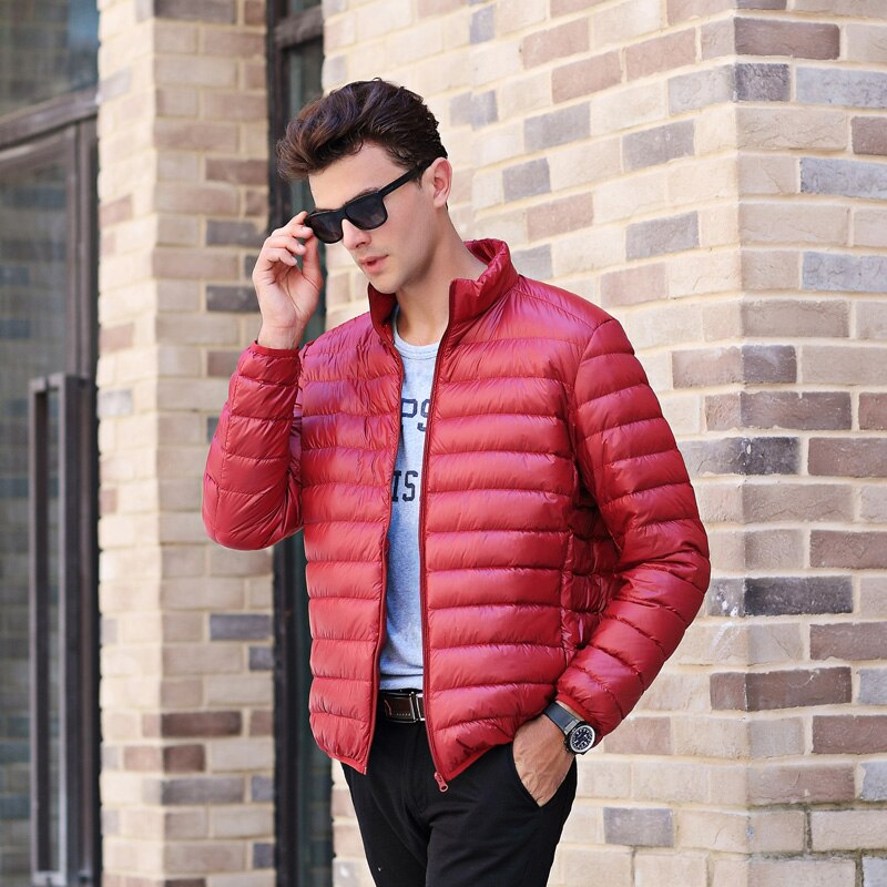 2021 최고 품질 남성 다운 재킷 가볍고 얇은 90% 화이트 덕 다운 재킷, 남성 파카 캐주얼 아우터 코트
